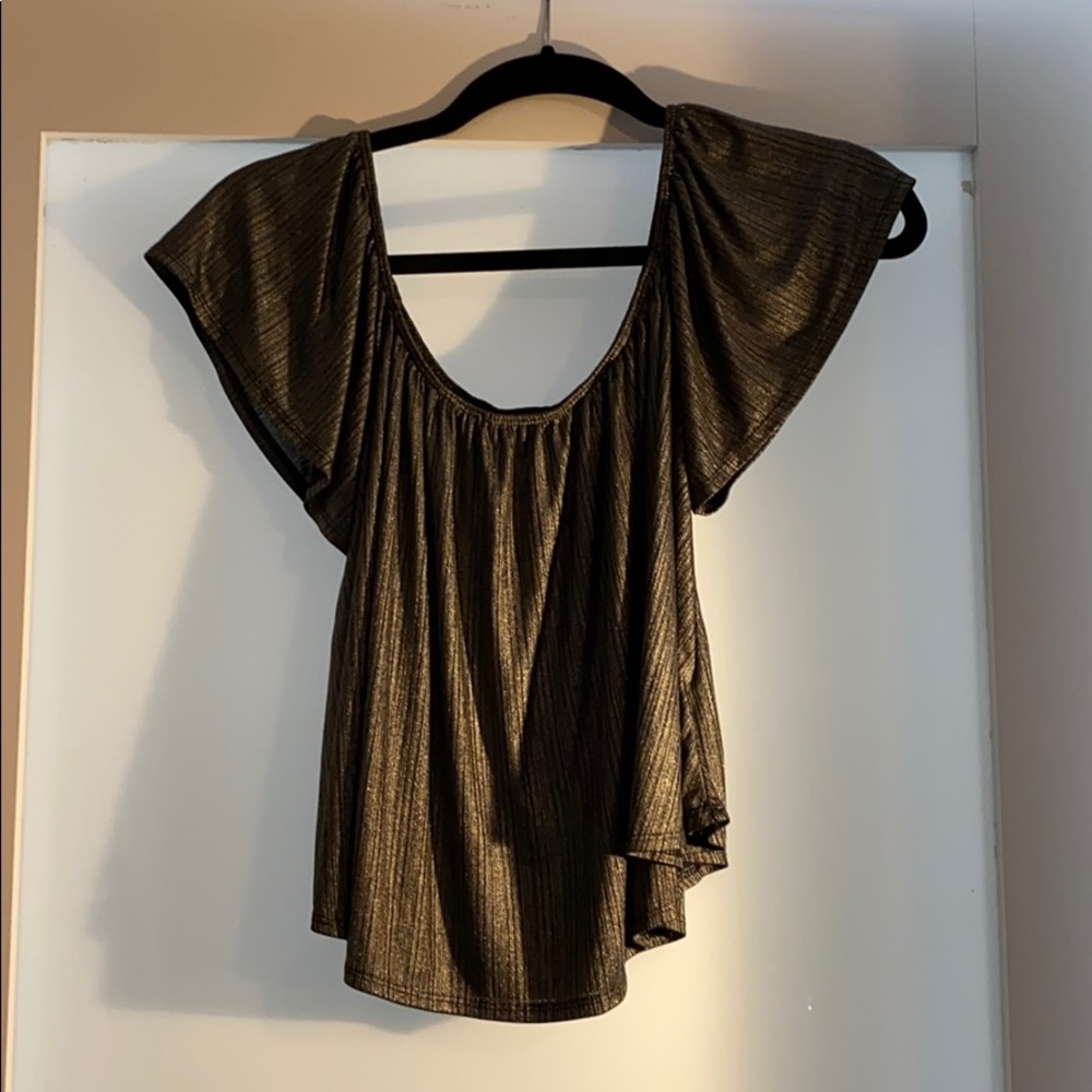 Cap sleeve silver top